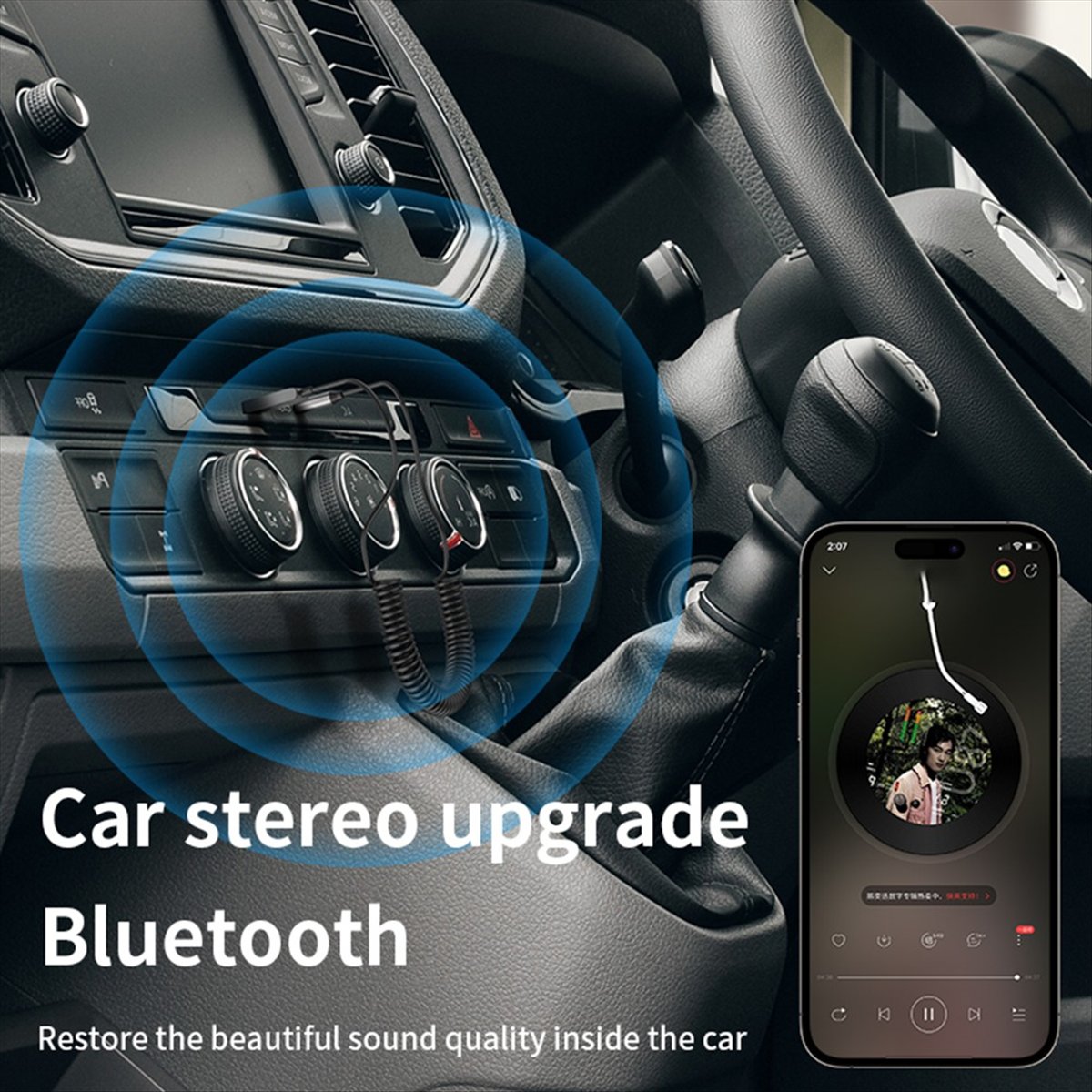 Bluetooth Adapter Receiver - A85P AUX Car Bluetooth 5.4 Receiver
