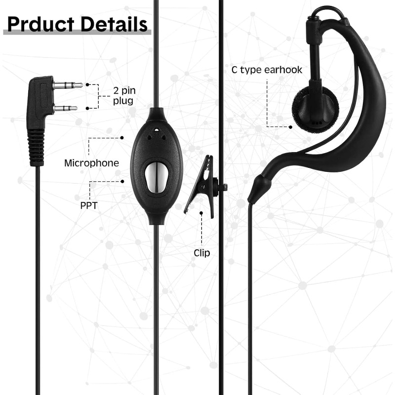 10pcs Walkie Talkie Earpiece w - đánh giá và giá Wired Earphone Mic