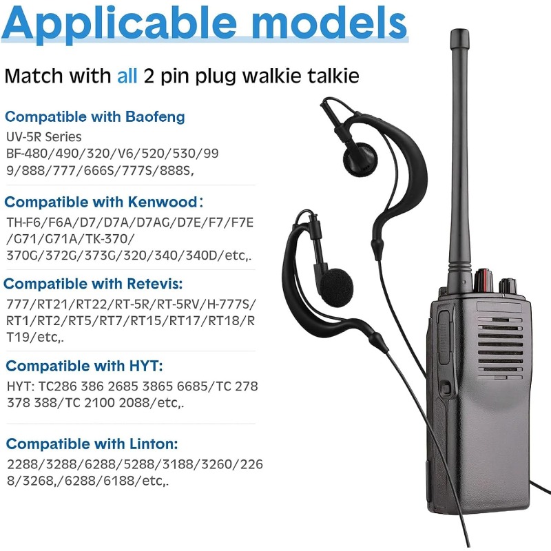 10pcs Walkie Talkie Earpiece w - đánh giá và giá Wired Earphone Mic