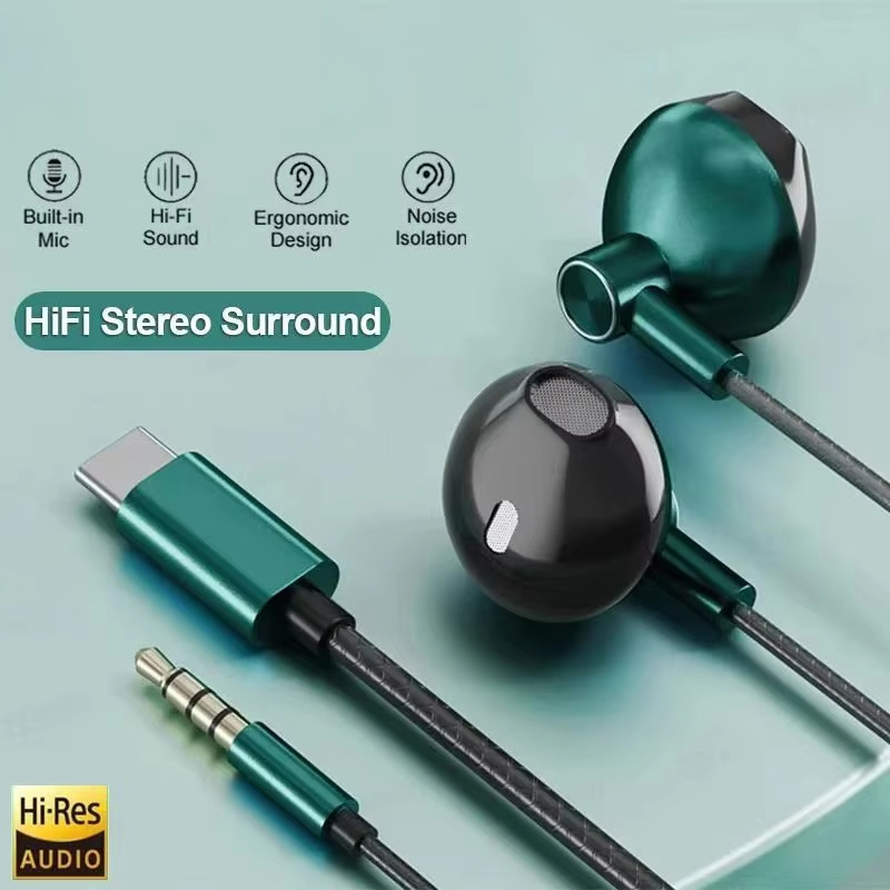 Type C 3.5mm HIFI Stereo Wired - đánh giá và giá Wired Earphone Mic