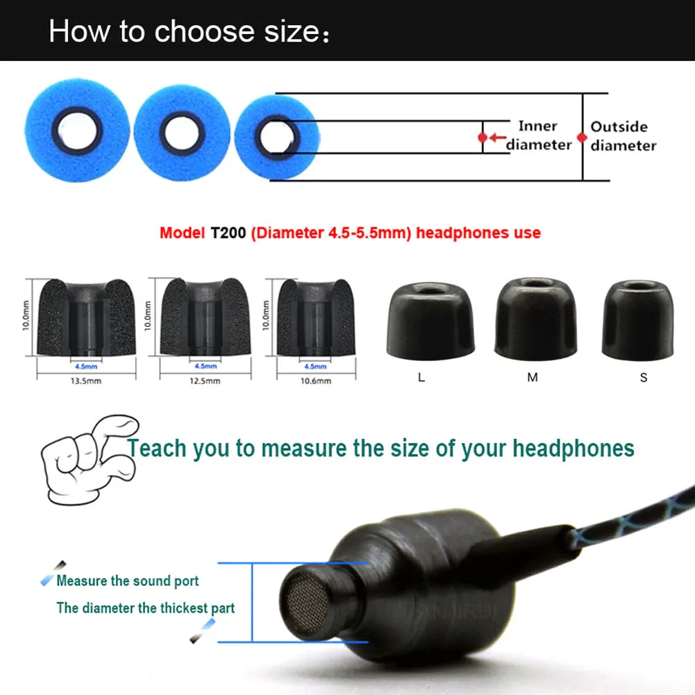 12 Đôi ANJIRUI Mút Bọt Biển Đầ - đánh giá và giá Earphone Foam Tip